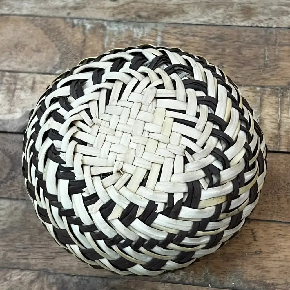 Vintage Tarahumara Basket Handmade In Mexico Double Weave 5